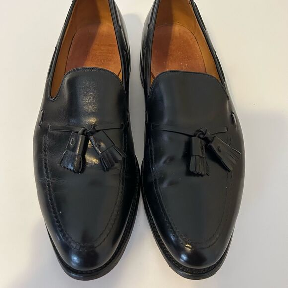 ALLEN EDMONDS GRAYSON Mens BLACK LEATHER TASSEL LOAFERS DRESS SHOES SZ 13 E USA - Picture 5 of 13